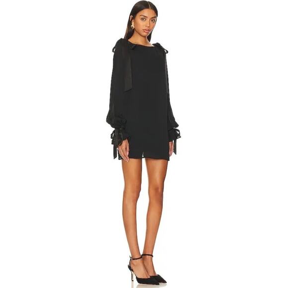 STONE COLD FOX  Lea Mini Dress Black BLD Long Sleeve Classic Romantic Sz S - Picture 8 of 11